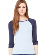 BELLA 3/4 RAGLAN SLEEVE LADIES 1X1 RIB KNIT