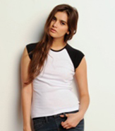 BELLA BABY RIB CAP SLEEVE CONTRAST RAGLAN TEE