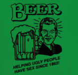 BEER HELPS UGLY PEOPLE t-shirt design idea