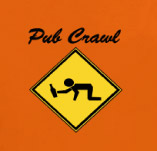 PUB CRAWL ORANGE t-shirt design idea