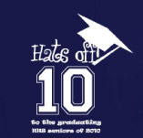 HATS OFF TO THE GRADUATING SENIORS t-shirt design idea