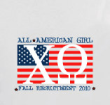 ALL AMERICAN GIRL CHI OMEGA RUSH t-shirt design idea